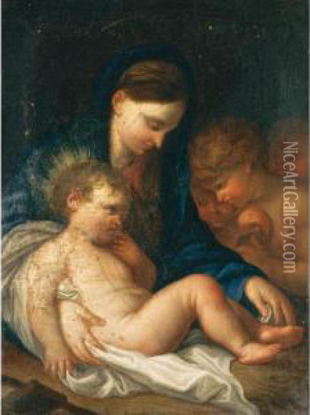 Madonna Col Bambino E Angeli Oil Painting - Giambettino, Giov. Cignaroli B