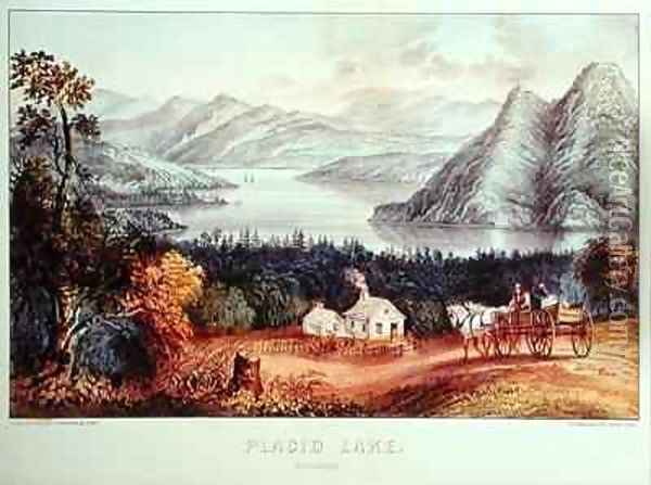 Placid lake Adirondacks Oil Painting - Currier