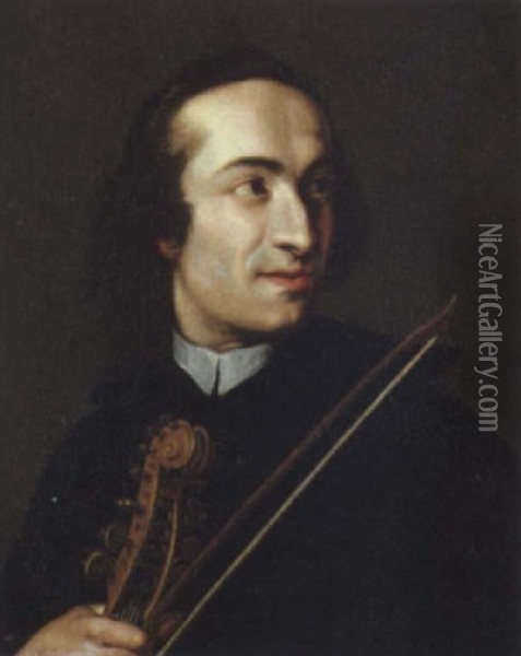 Ritratto Di Violinista Oil Painting - Giuseppe Bonito