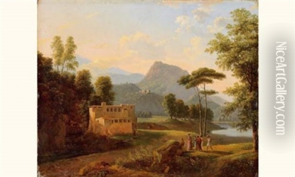 Paysage Classique Oil Painting - Jean Victor Bertin