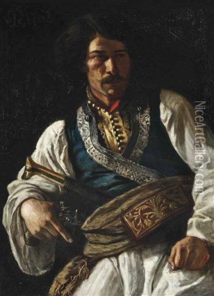 A Young Warrior Oil Painting - Louis Dupre
