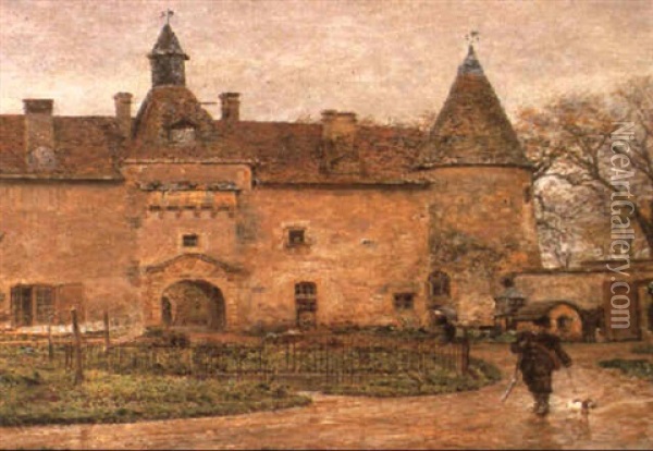 Le Chateau De Gatellier, Automne Oil Painting - Marie Francois Firmin-Girard