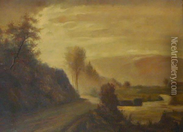 Pejzaz Przed Burza Oil Painting - Alfred Frank