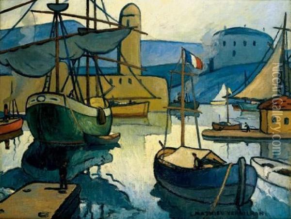 Le Port De Marseille Oil Painting - Louis-Mathieu Verdilhan