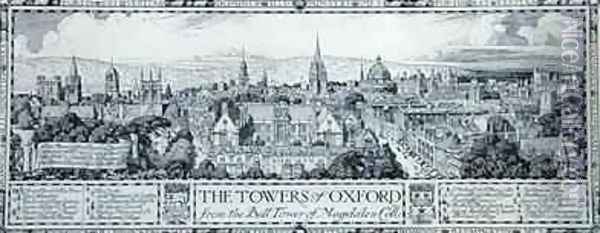 The Towers of Oxford from the Bell Tower of Magdalen College Oil Painting - Edmund Hart