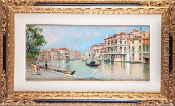 Vista De Venecia Oil Painting - Antonio Maria de Reyna Manescau
