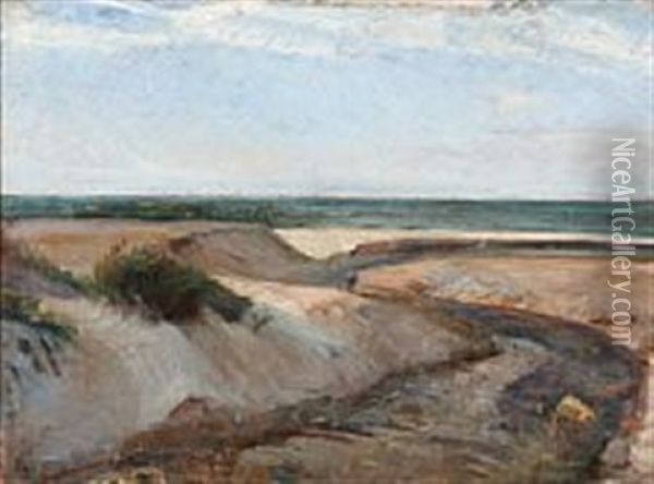 Strand Ved Vesterhavet Oil Painting - Albert Gottschalk