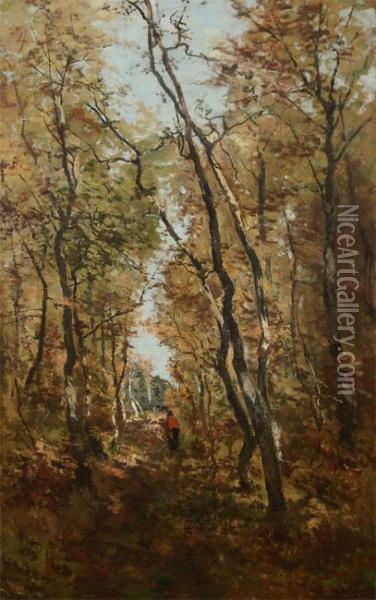 Forrest Road Oil Painting - Isidore Verheyden