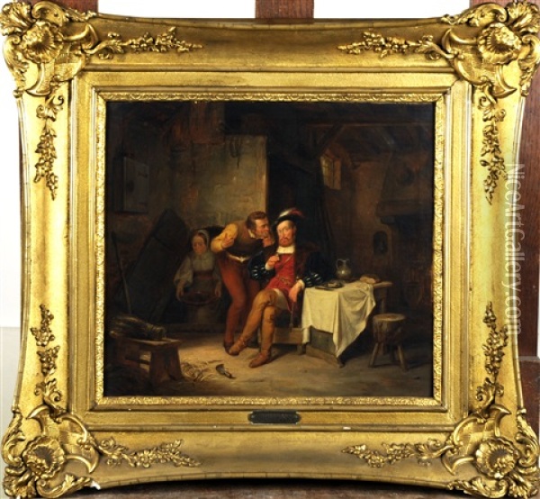Scene D'interieur Oil Painting - Hendrick Joseph Dillens