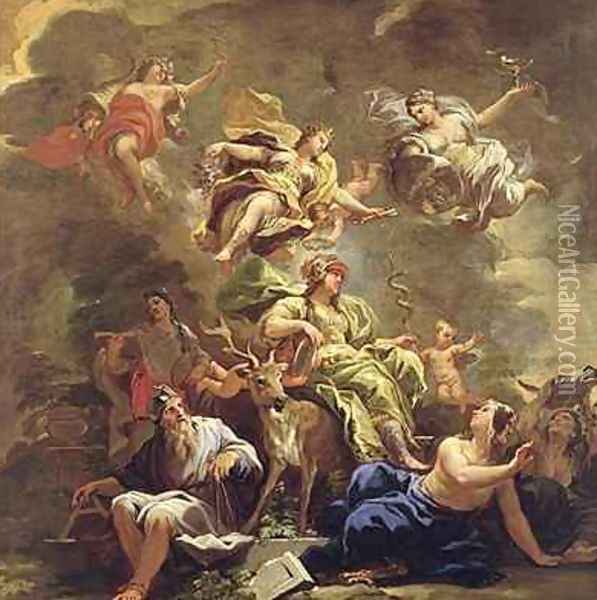 Allegory of Prudence Oil Painting - Luca Giordano