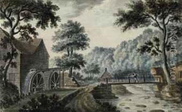 The Mill At Wandsworth Oil Painting - William Beilby