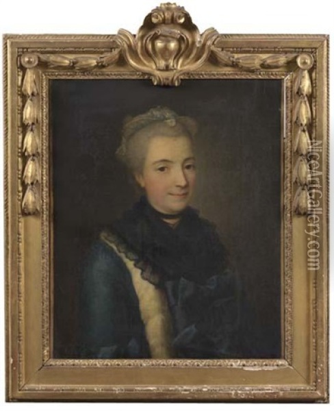 Portrait De La Marquise De Choiseul La Baume Oil Painting - Jean-Martial Fredou