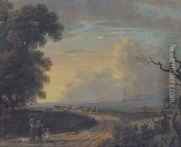Returning home at dusk Oil Painting - John Inigo Richards