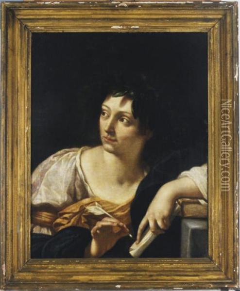 A Personification Of Poetry Oil Painting - Lorenzo Pasinelli