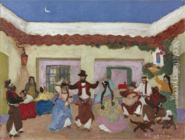 El Palito Oil Painting - Pedro Figari