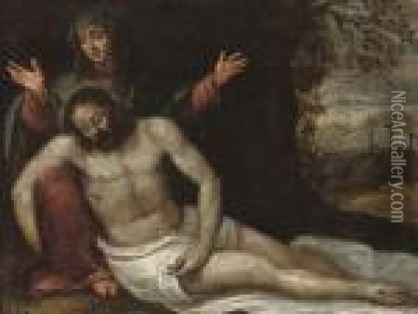 The Lamentation Oil Painting - Acopo D'Antonio Negretti (see Palma Giovane)