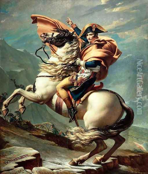 Napoleon Crossing the Alps Oil Painting - Jacques Louis David