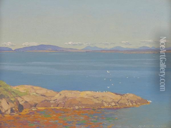 Seascape, Probably Iona Oil Painting - George Houston