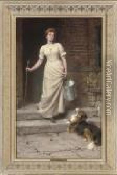 The Most Devoted Of Her Slaves Oil Painting - Briton Riviere