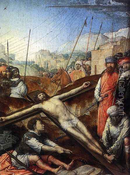 Christ Nailed To The Cross Oil Painting - Juan De Flandes