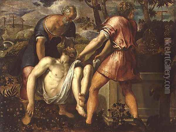 The Entombment of Christ Oil Painting - Jacopo Tintoretto (Robusti)