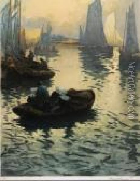 Bretonnes En Barque Oil Painting - Fernand Marie Eugene Legout-Gerard