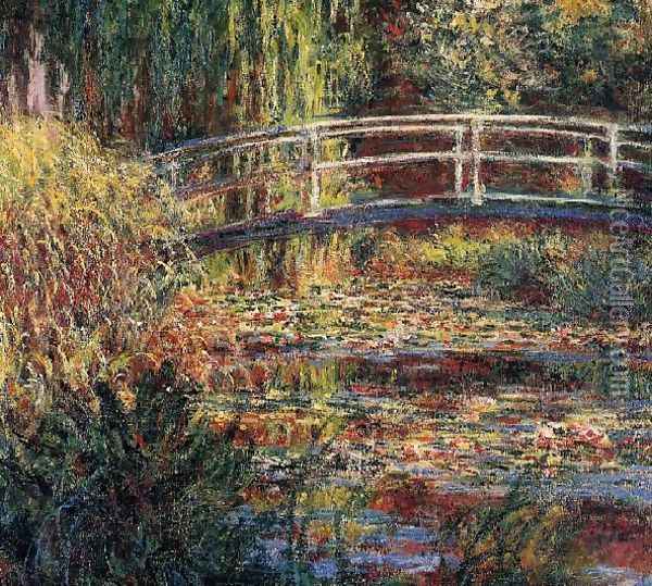 Water Lily Pond Symphony In Rose Oil Painting - Claude Oscar Monet