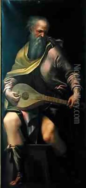 Lute player Oil Painting - Girolamo Mazzola Bedoli