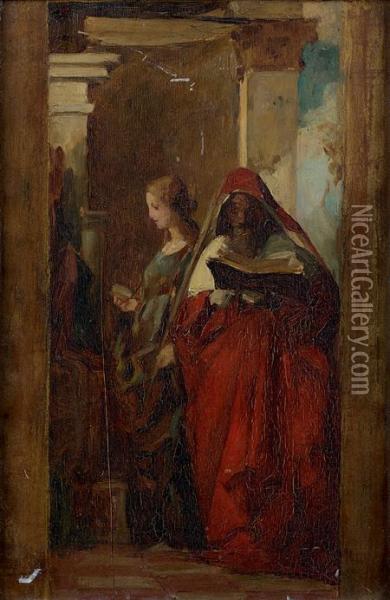 Saint Jerome Et Sainte Lucie Oil Painting - Giovanni Bellini