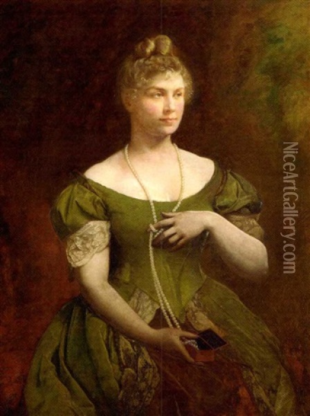Portrait Of Elizabeth Albright Oil Painting - George de Forest Brush