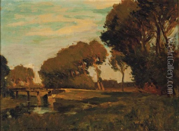 Autumn Landscape With Stream Oil Painting - William S. Robinson