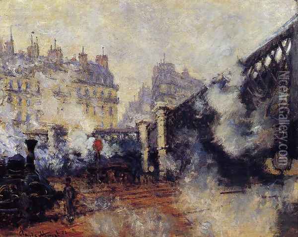The Pont De L Europe Saint Lazare Station Oil Painting - Claude Oscar Monet