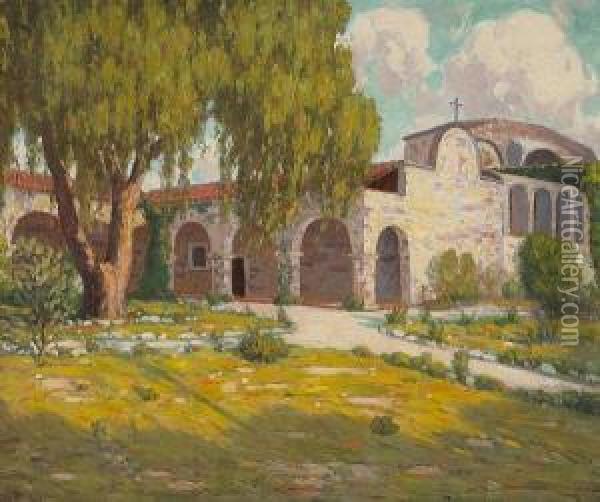 San Juan Capistrano Mission Oil Painting - Charles L.A. Smith