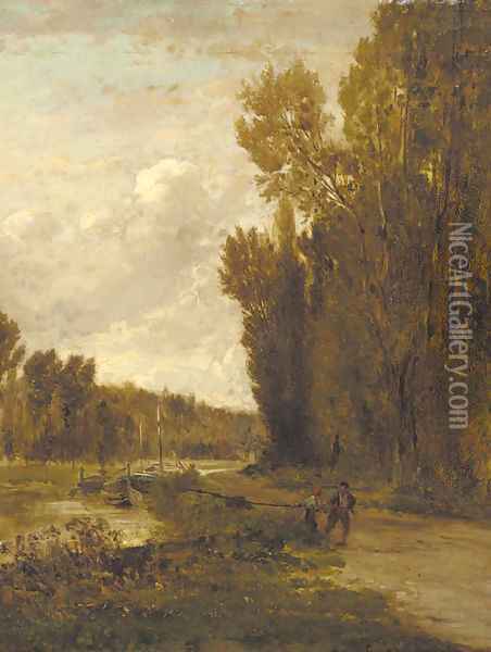 Le Chemin de Halage Oil Painting - Emile Charles Lambinet