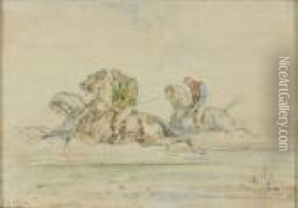 Jockey A La Casaque Jaun Oil Painting - Gustave Moreau