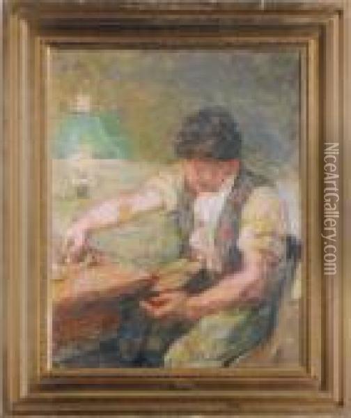 The Cobbler Oil Painting - Julius Paulsen