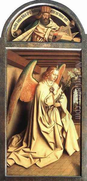 The Ghent Altarpiece- Prophet Micheas; Mary of the Annunciation 1432 Oil Painting - Jan Van Eyck