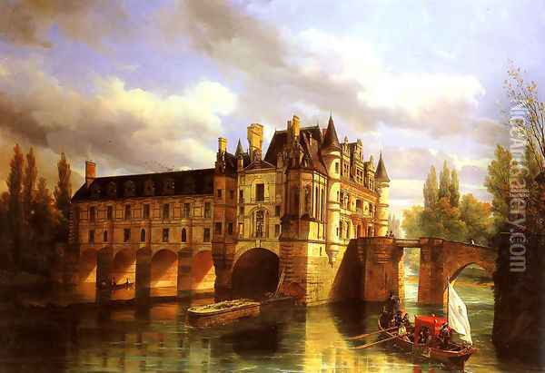 Le Chateau de Chenonceau Oil Painting - Pierre Justin Ouvrie