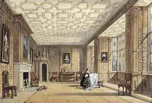 The Drawing Room at Broughton Castle Oil Painting - Joseph Nash
