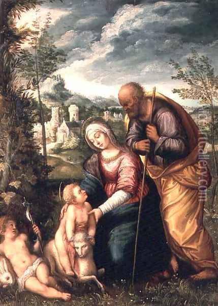 Holy Family with the Infant St. John Oil Painting - Johann Rottenhammer