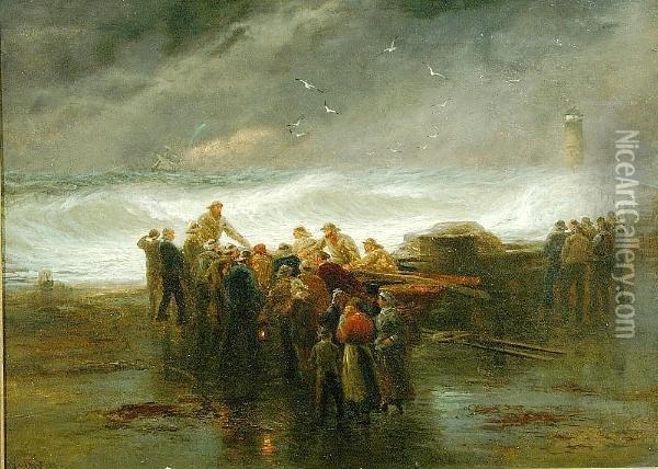 A Signal For Help Oil Painting - Joseph Wrightson McIntyre