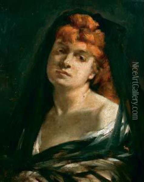 Portrait De Femme Oil Painting - Leon Francois Comerre