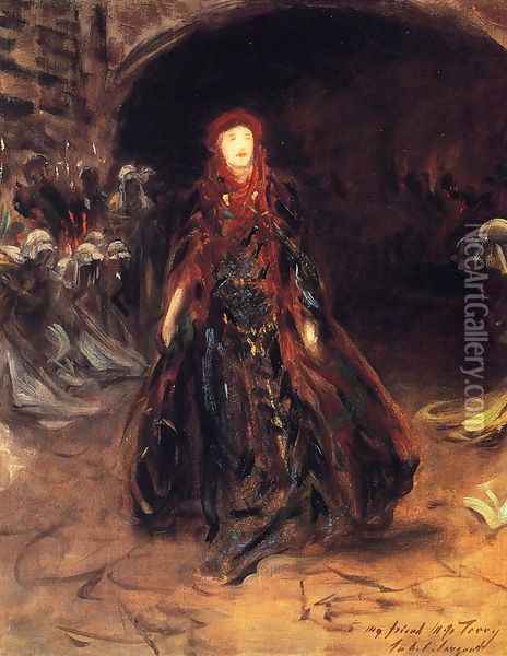 Ellen Terry as Lady Macbeth (sketch) Oil Painting - John Singer Sargent