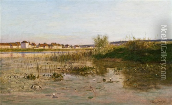 Abendliche Landschaft Oil Painting - Eugen Jettel