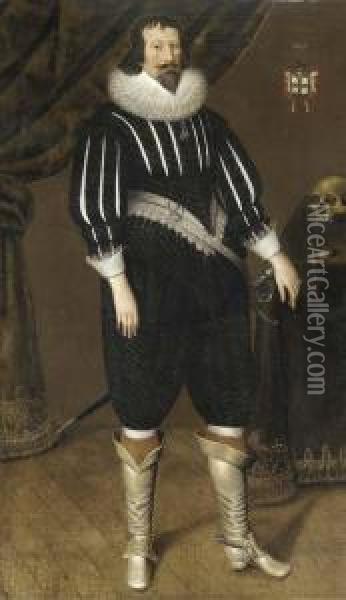 Portrait Of Sir Thomas Lawley Oil Painting - Edward Bower