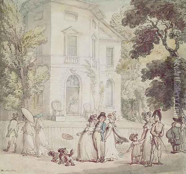 A Sunday Afternoon Promenade Oil Painting - Thomas Rowlandson