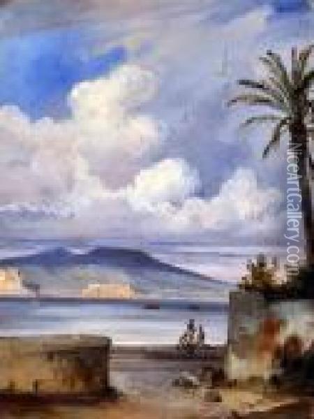 Golfo Di Napoli Oil Painting - Consalvo Carelli