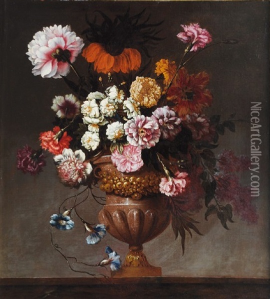 Flower Still Life Oil Painting - Jean-Baptiste Monnoyer