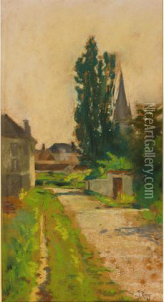 Le Village Oil Painting - Louis Roy