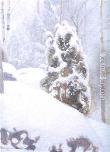 Vinterdag Oil Painting - Pekka Halonen